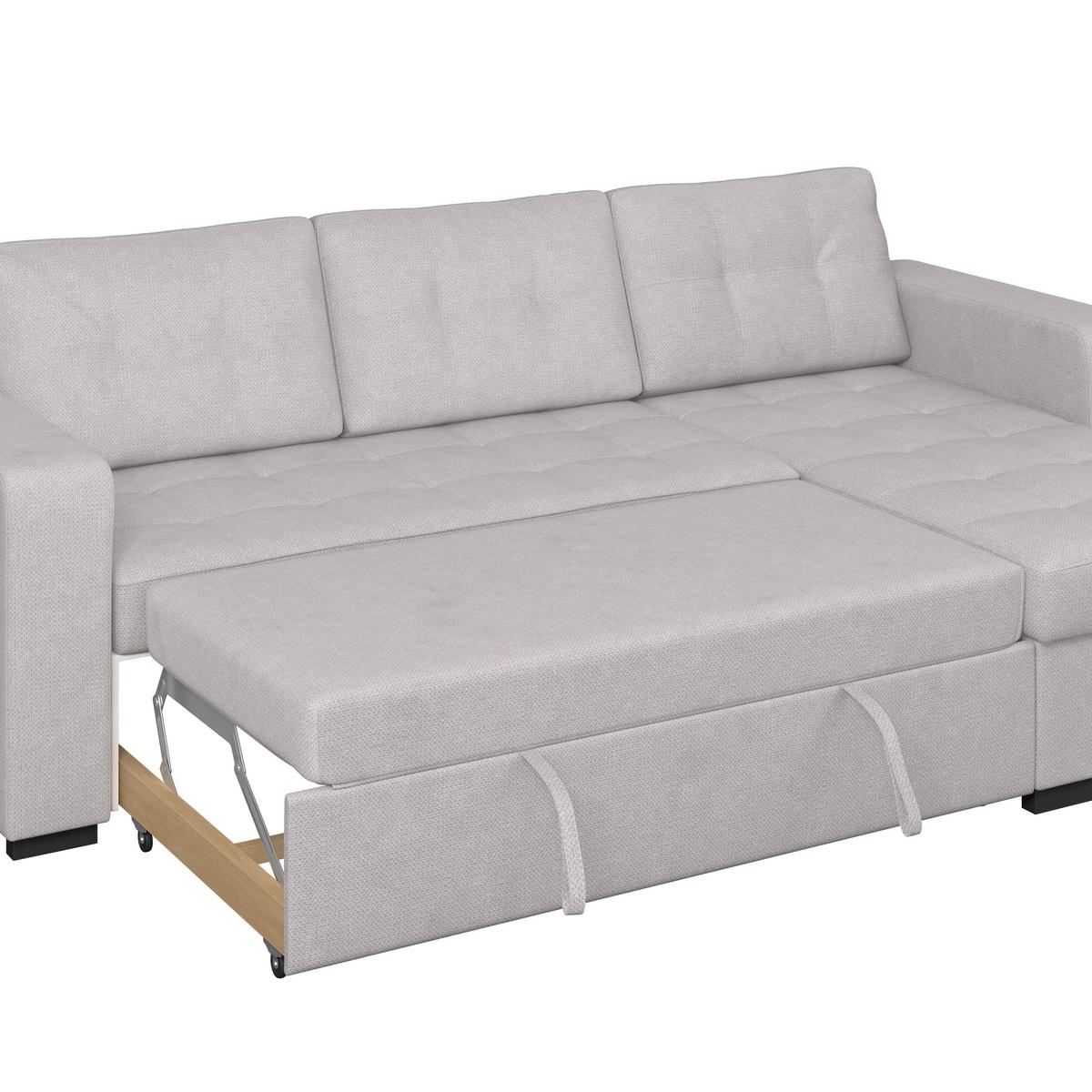 Ecksofa Turin Silberfarben, 239x160cm - Silberfarben, Trend, Holz/Textil (239/160cm)