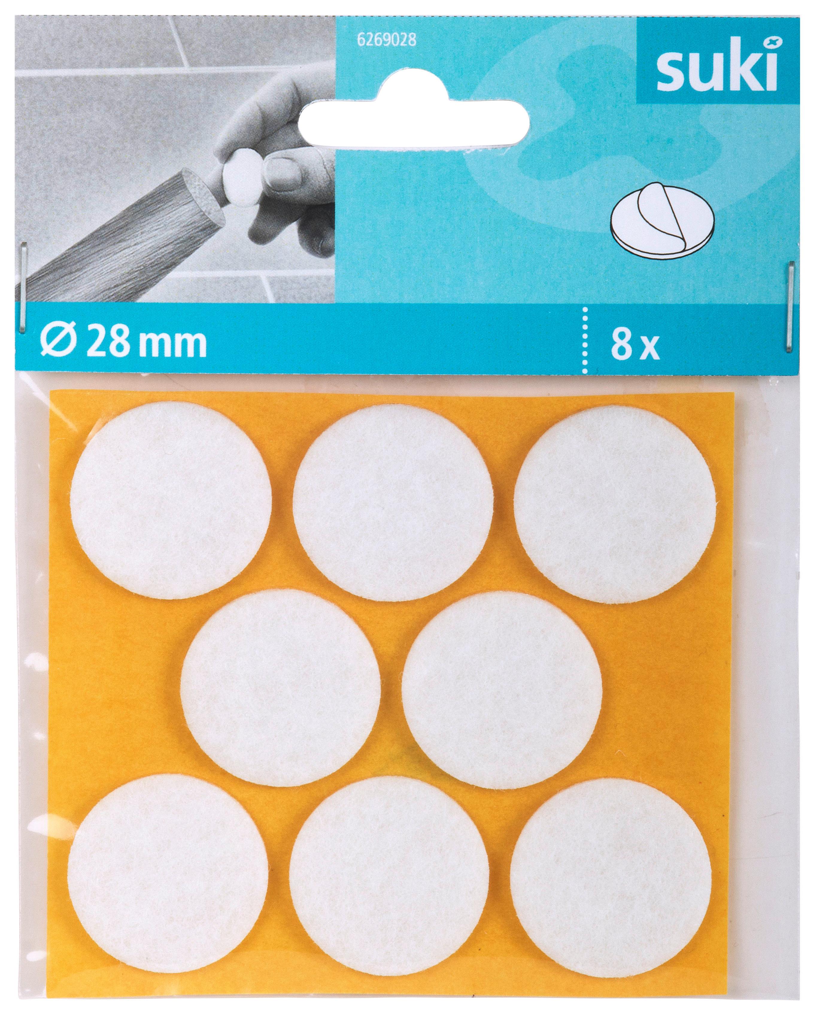 Filckorong 28mm, 8db - fehér, műanyag (2,8cm) - Suki