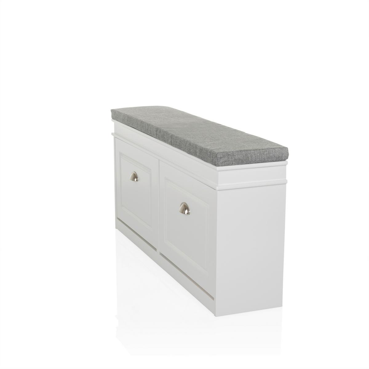 Schuhschrank Estha Grau, Weiß B: 104cm - Weiß/Grau, MODERN, Holzwerkstoff (104/52/24cm) - MID.YOU