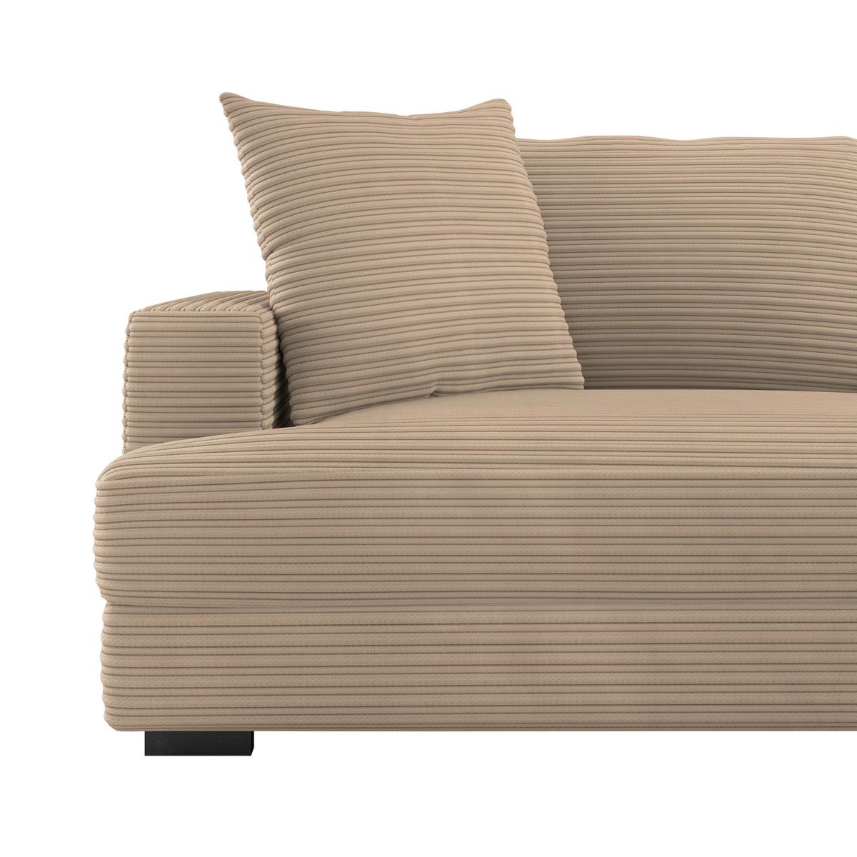 Big Sofa Pelle Mit Kissen B: 261 Cm Hellgrau/beige - Wengefarben/Beige, Trend, Textil (261/124cm) - Luca Bessoni