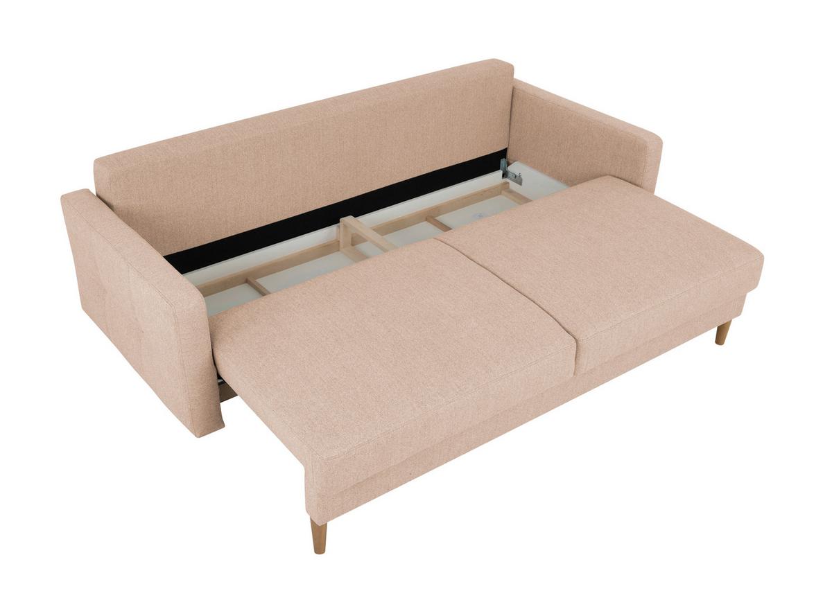 Schlafsofa Noret, Creme B: 222 Cm - Beige/Buchefarben, Design, Textil (222/93/99cm) - MID.YOU
