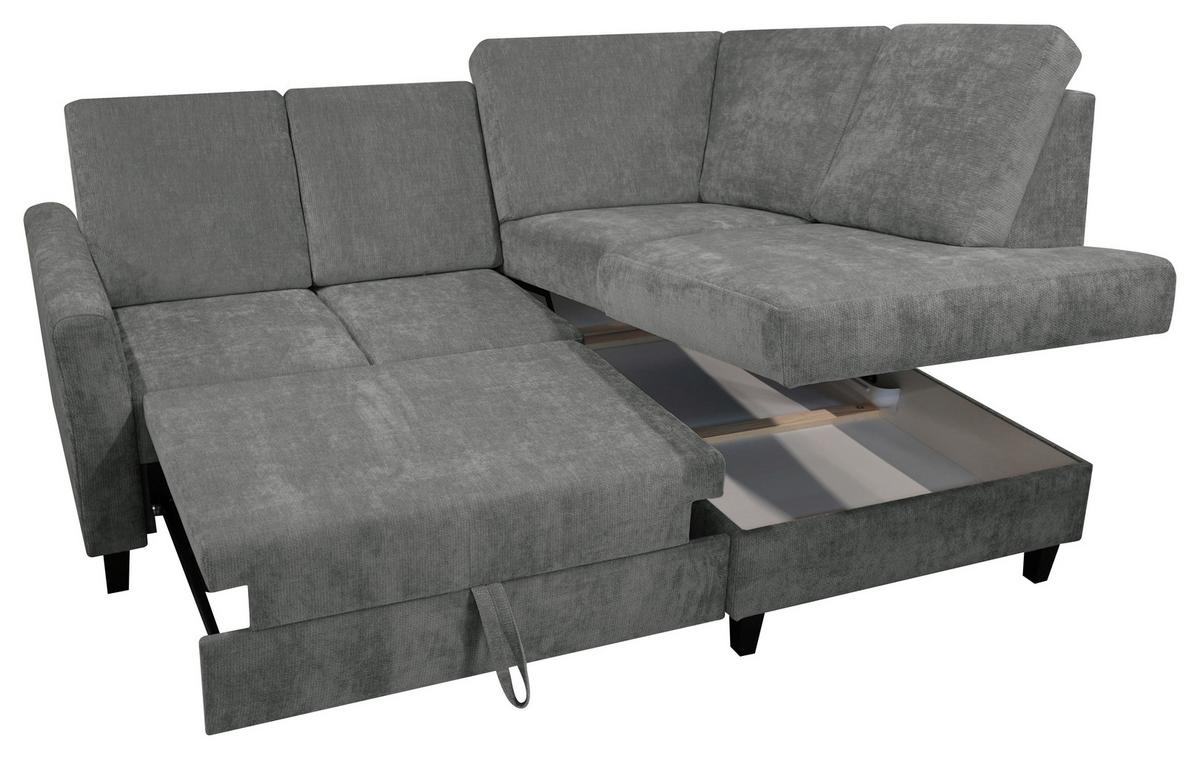 Rohová sedačka ALTON, pravá, sivá ženilka - sivá, Konventionell, drevo/textil (211/166cm)