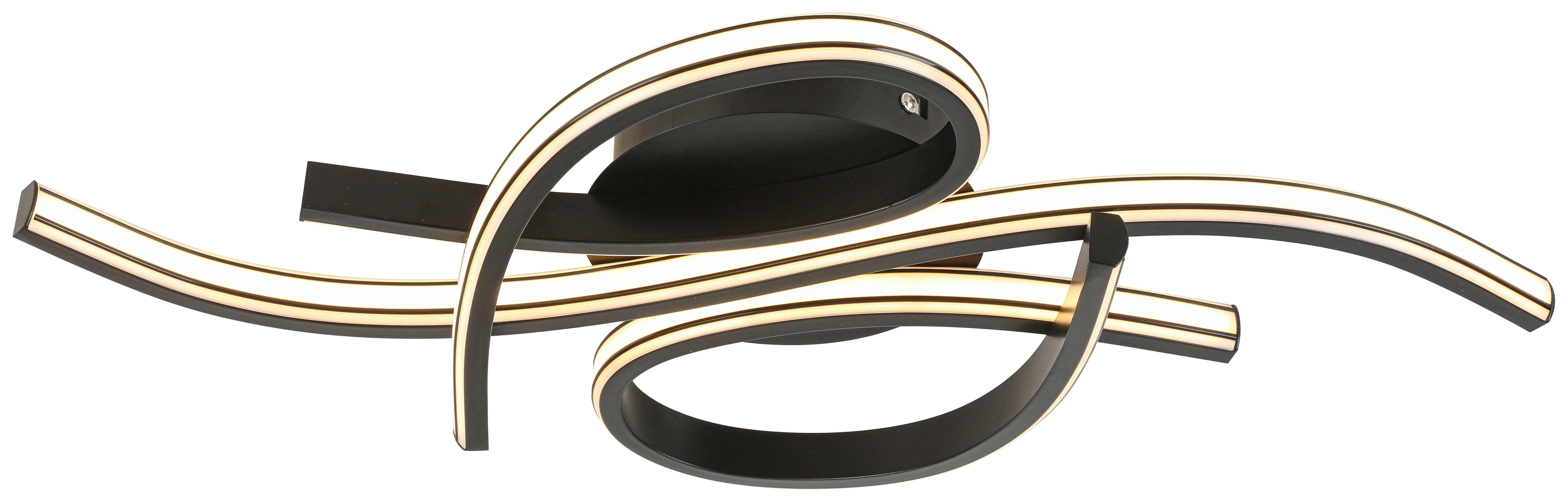 Led-deckenleuchte Kalista - Schwarz, MODERN, Kunststoff/Metall (52/25/8,6cm) - Luca Bessoni