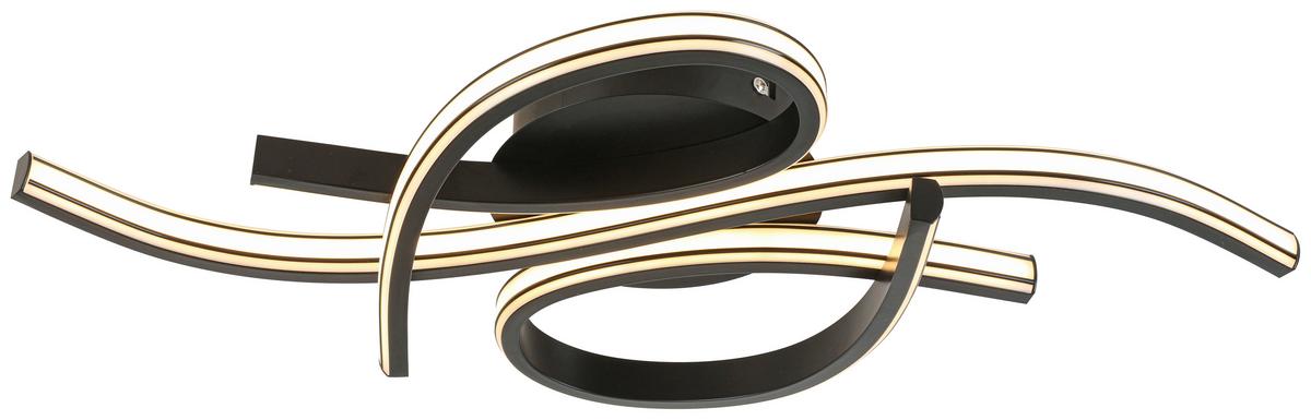 Led-deckenleuchte Kalista - Schwarz, MODERN, Kunststoff/Metall (52/25/8,6cm) - Luca Bessoni