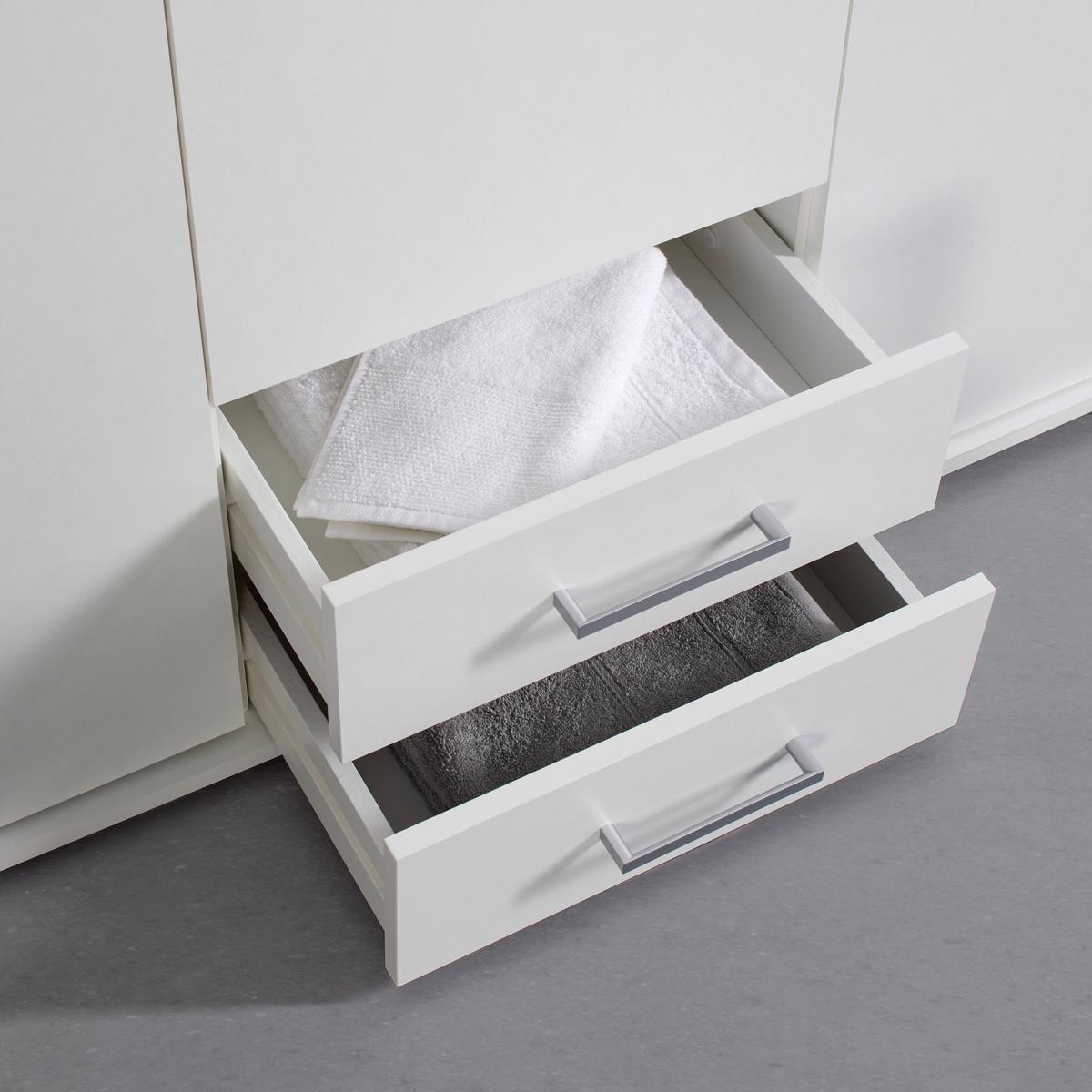 Drehtürenschrank in Weiß - bílá/barvy hliníku, Konvenční, kompozitní dřevo/plast (119,6/196,3/53,5cm) - Mömax