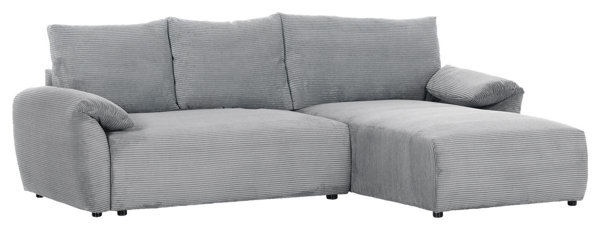 Ecksofa Cuty Grau S: 266x180 cm - Schwarz/Grau, KONVENTIONELL, Textil (266/180cm) - MID.YOU
