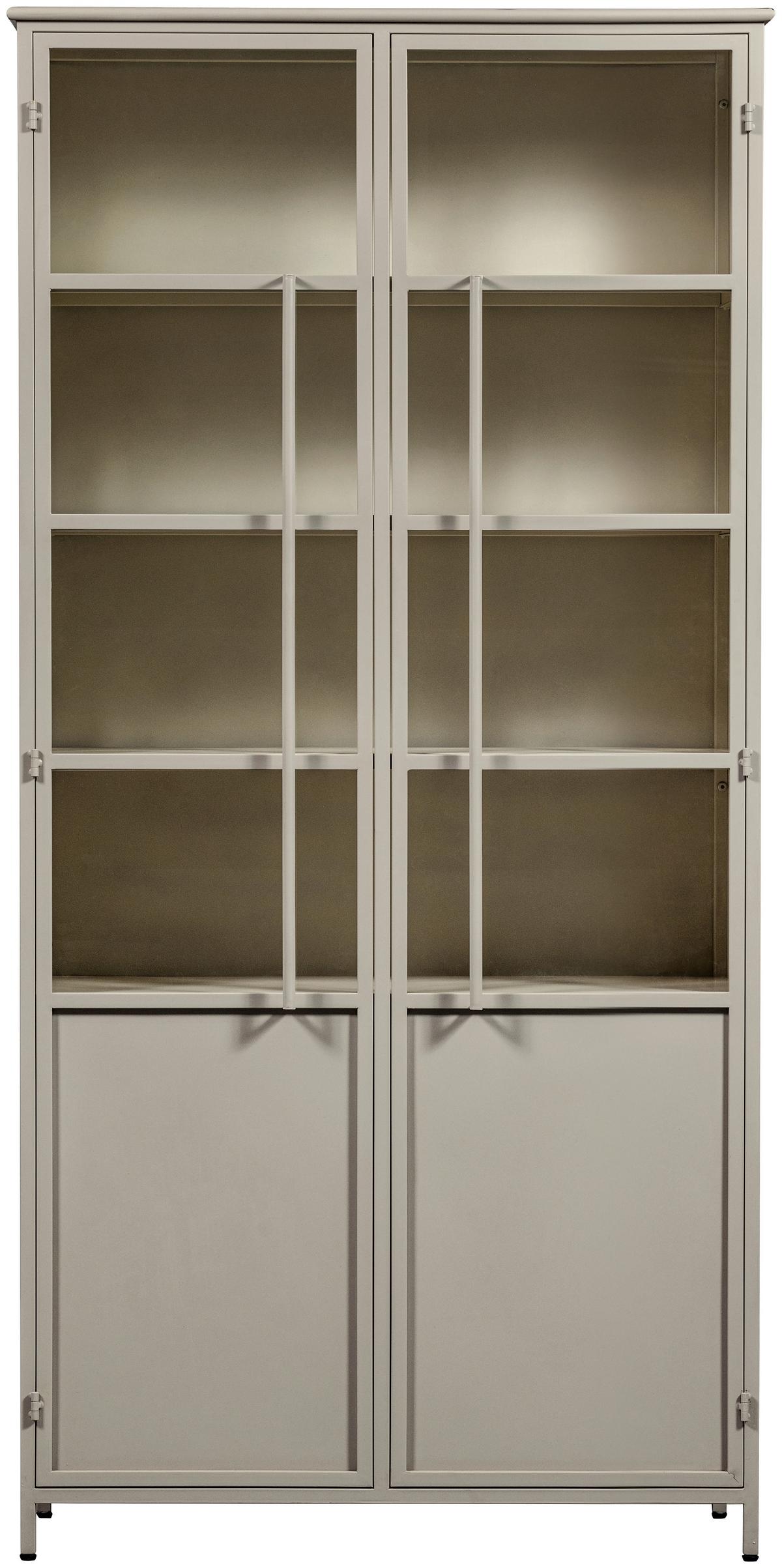 Vitrine Exhibit Sandfarben B: 96 Cm - Sandfarben, Design, Glas/Metall (96/200/40cm) - Livetastic