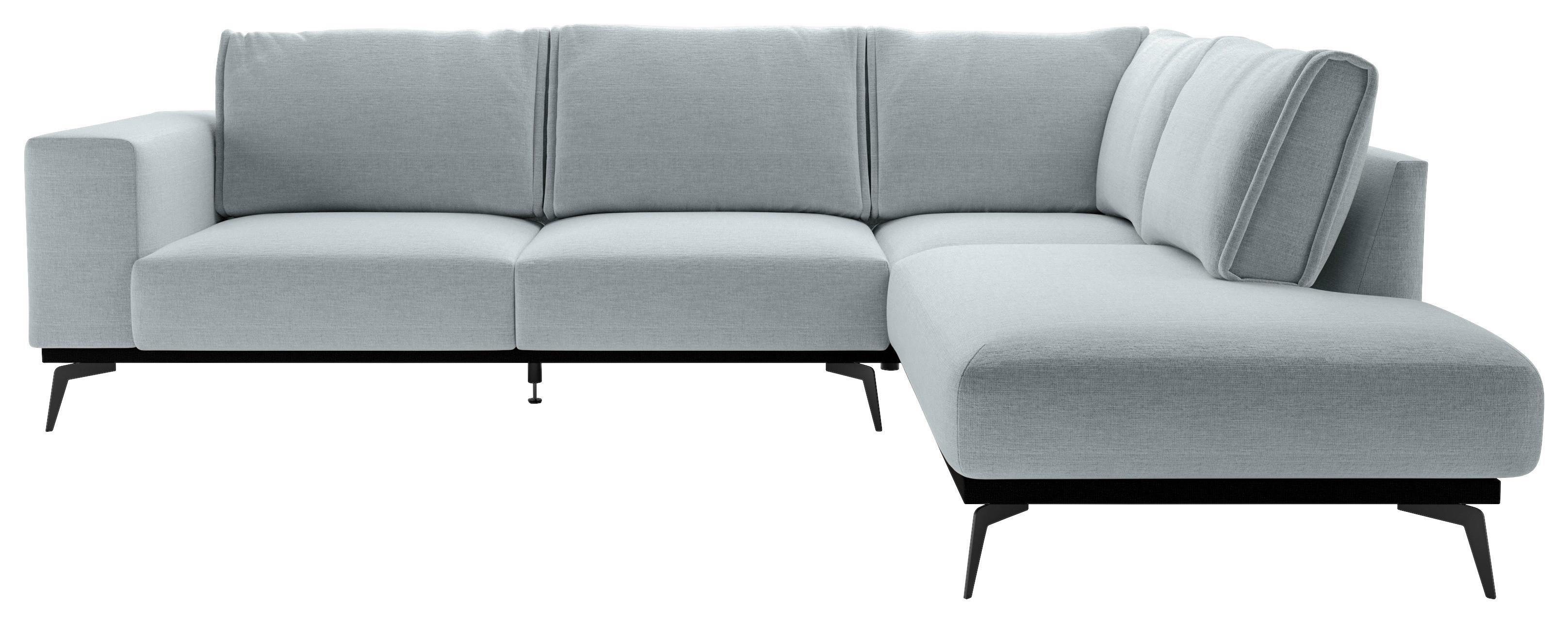 Ecksofa Isolde - Hellgrau/Schwarz, Design, Holz/Textil (293/200cm) - MID.YOU