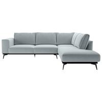 Ecksofa Isolde - Hellgrau/Schwarz, Design, Holz/Textil (293/200cm) - MID.YOU