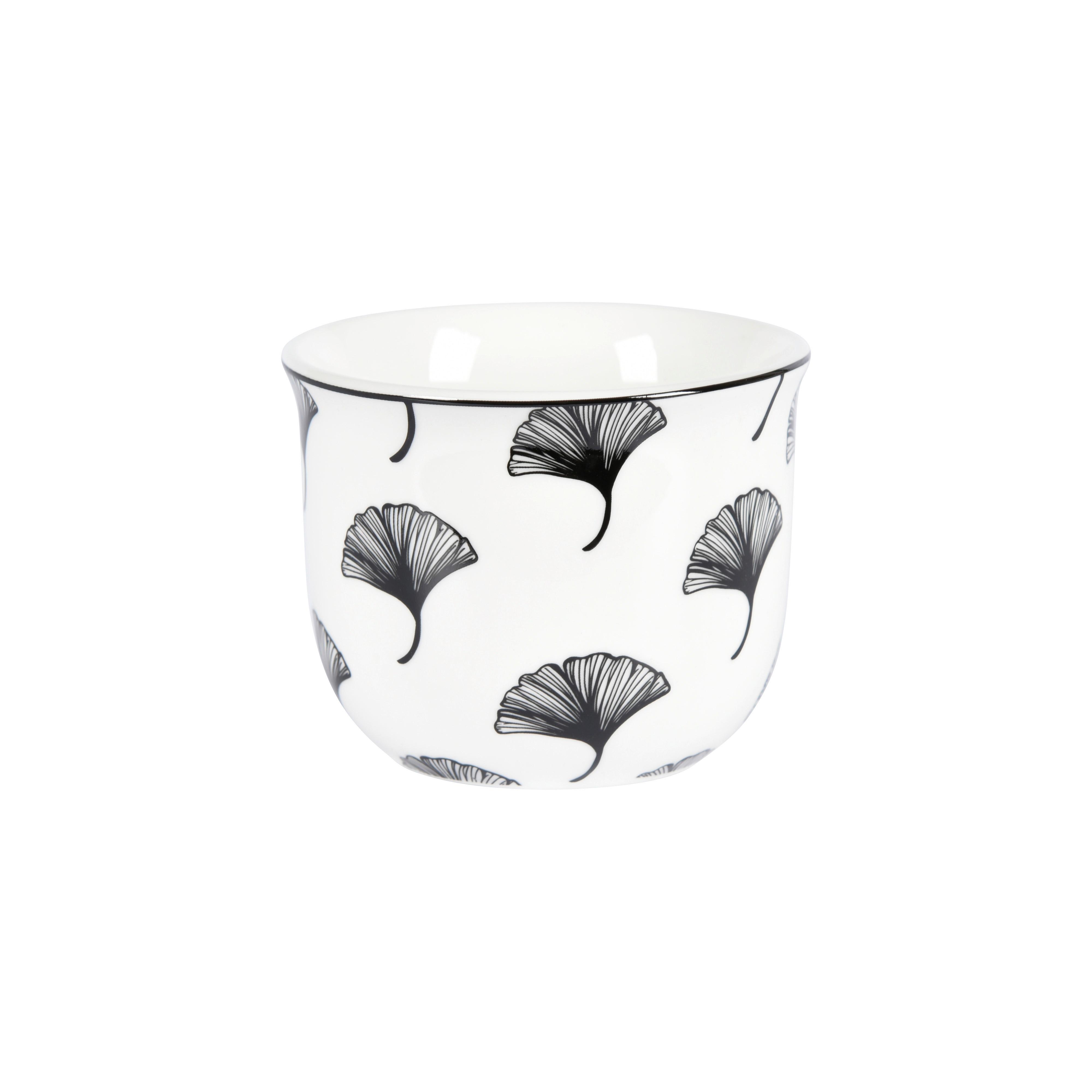 Šálek na čaj Shiva, 80ml - bílá/černá, Lifestyle, keramika (8,3/6,5cm) - Premium Living