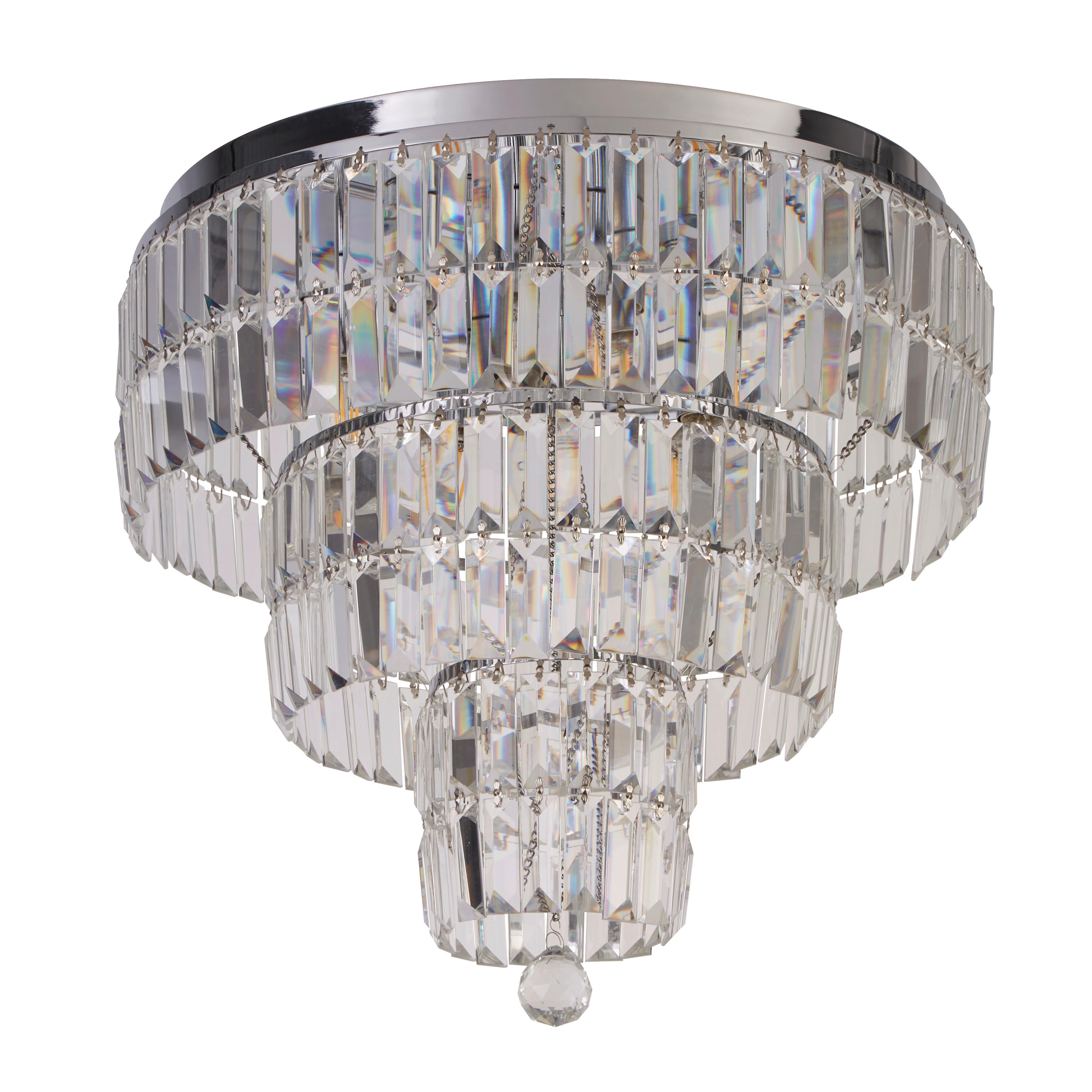 Bad-Deckenleuchte Empire IP44 Chromfarben Kristallglas - Chromfarben, Design, Glas/Metall (50/45cm)