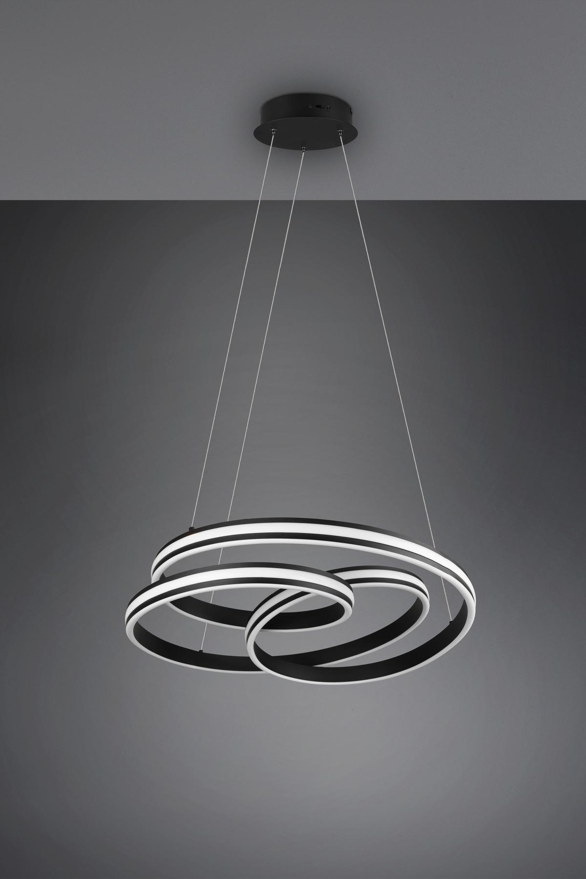 Led-hängeleuchte Nuria H: 150 Cm 1-Flammig Dimmbar - Schwarz, Basics, Metall (60/150cm) - Trio Leuchten