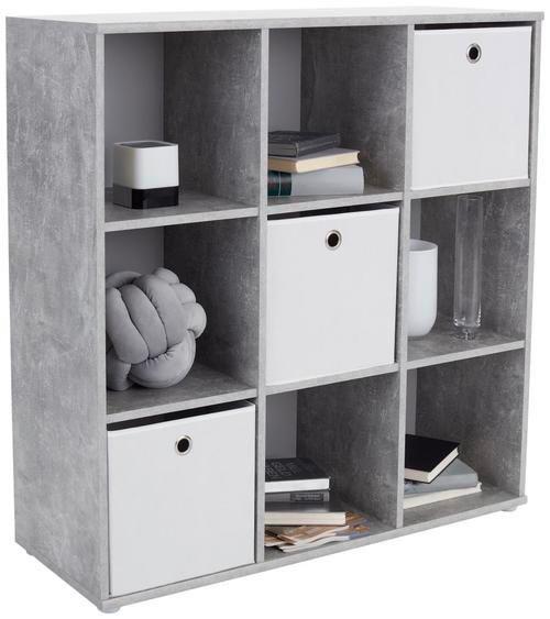 Regal Carlo Clr02 B 105,5cm, Betonoptik - Grau, MODERN, Holzwerkstoff (105,5/107,3/35,5cm)