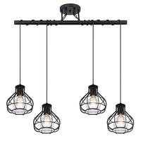 Deckenleuchte Clarista L: 80 Cm 4-Flammig - Schwarz, Trend, Metall (80/18/100cm) - Globo