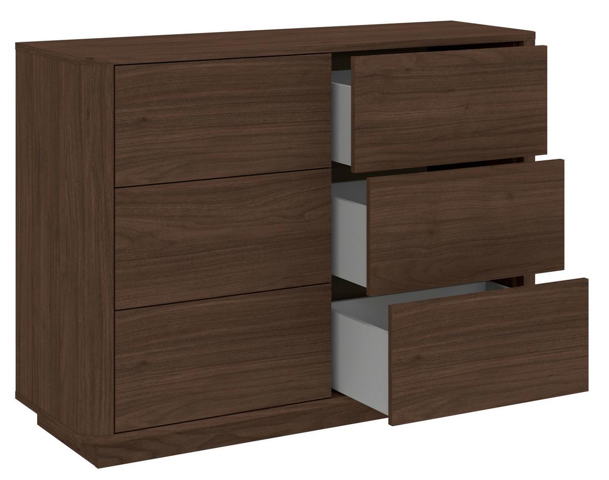 KOMMODE Mocha Walnussfarben B: 115,2cm - Walnussfarben/Schwarz, Design, Holzwerkstoff (115,2/85,5/40cm) - MID.YOU