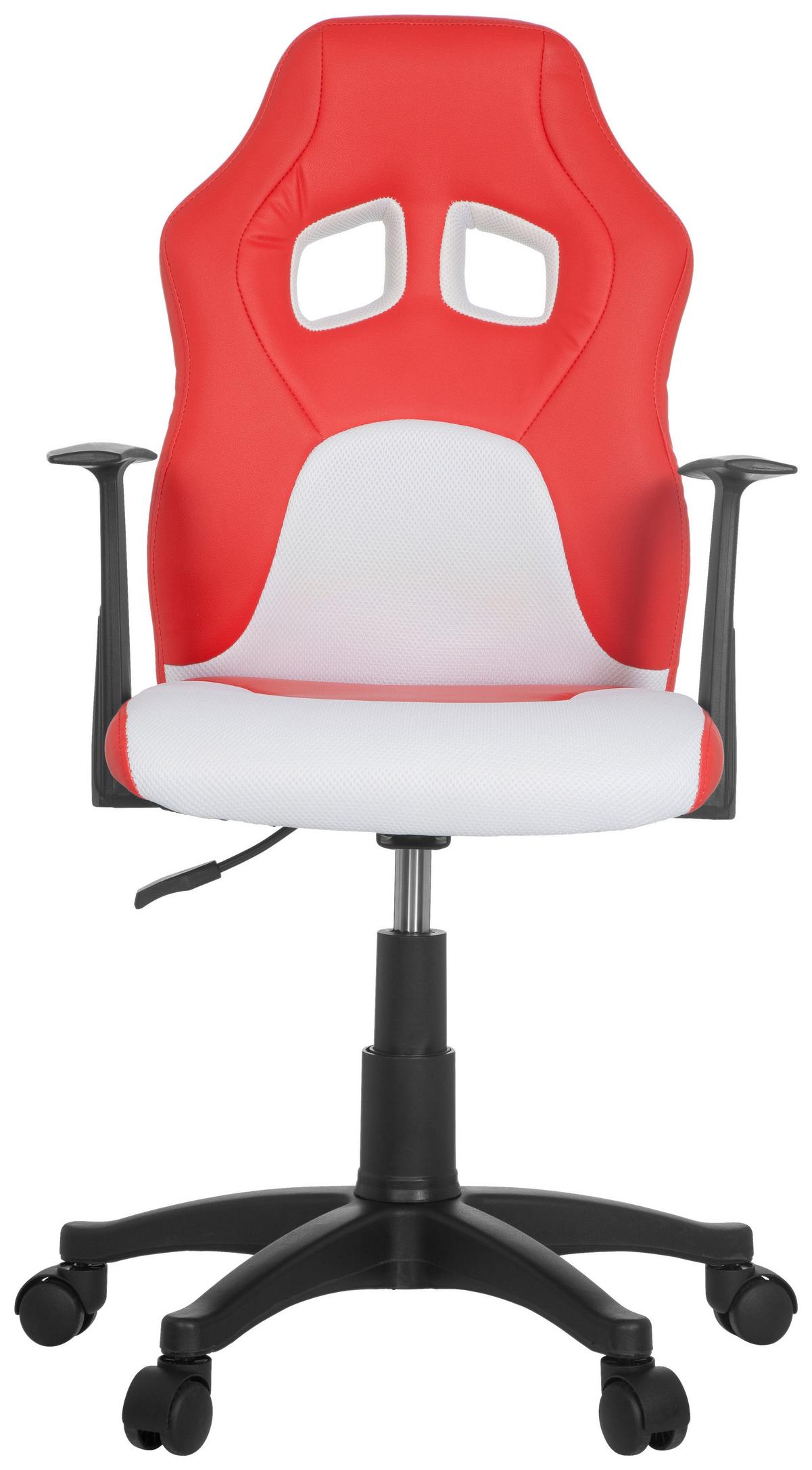 Jugenddrehstuhl Teen Game Rot/weiß Bis 70 Kg - Rot/Schwarz, MODERN, Kunststoff/Textil (54/105/48cm) - MID.YOU