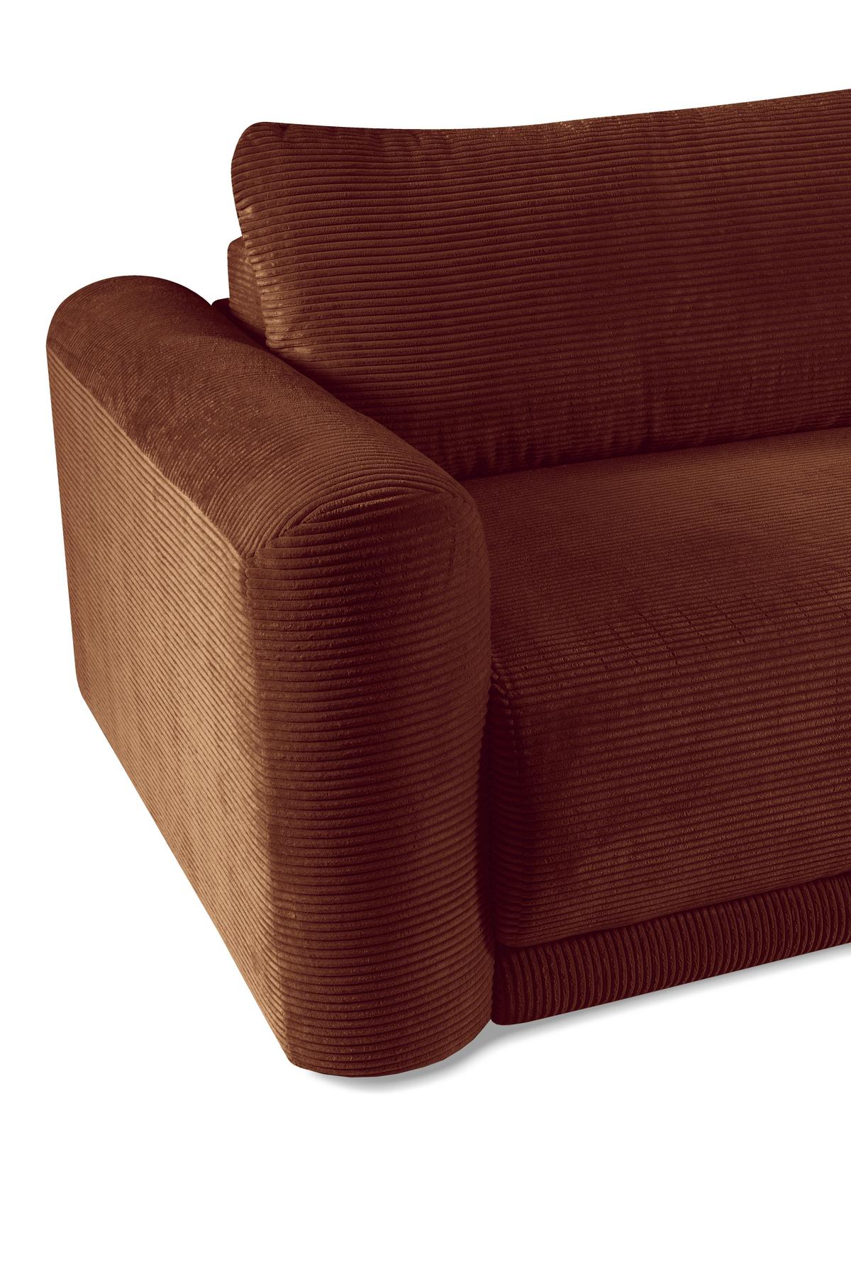 Schlafsofa Norman Rostfarben B: 252cm - Rostfarben/Schwarz, Design, Textil (252/93/167cm) - Livetastic