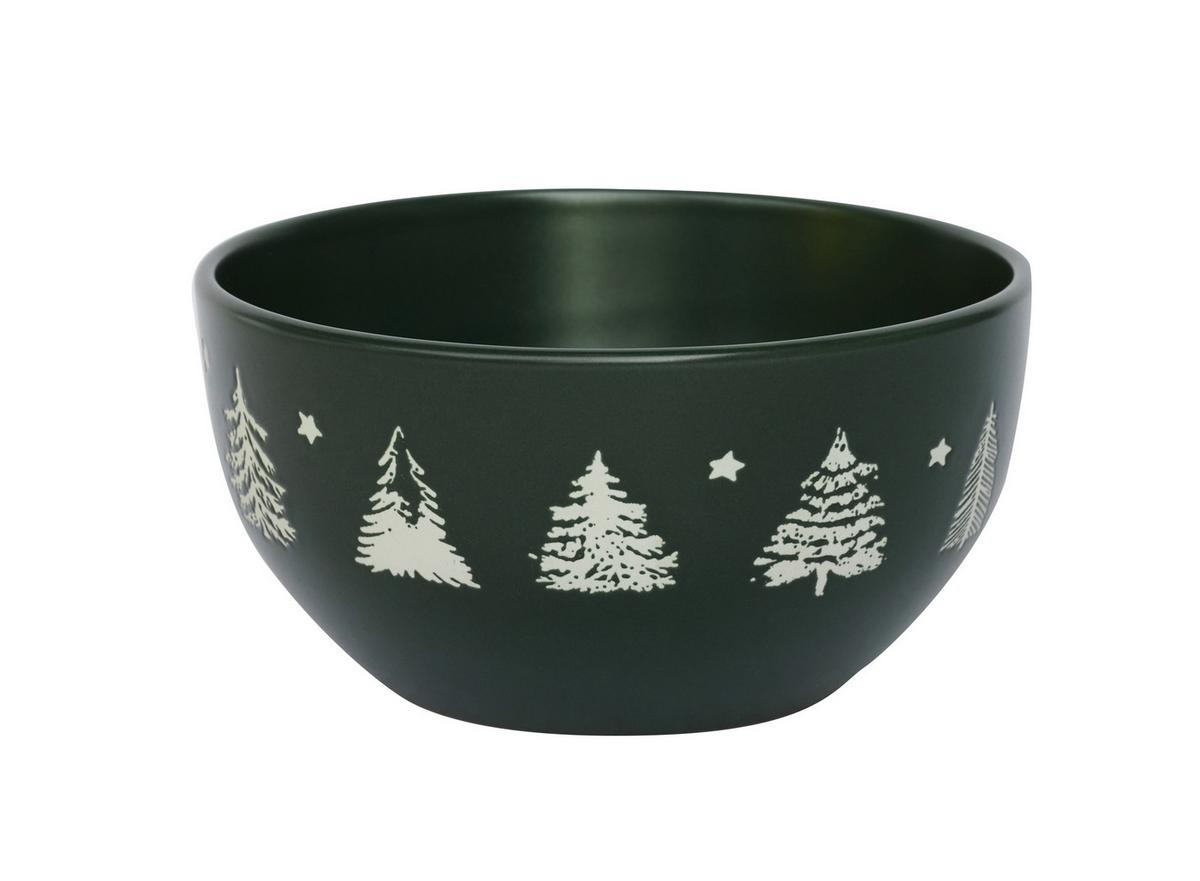 Müslischale Mauna - Dunkelgrün/Weiß, Basics, Keramik (14cm) - Luca Bessoni
