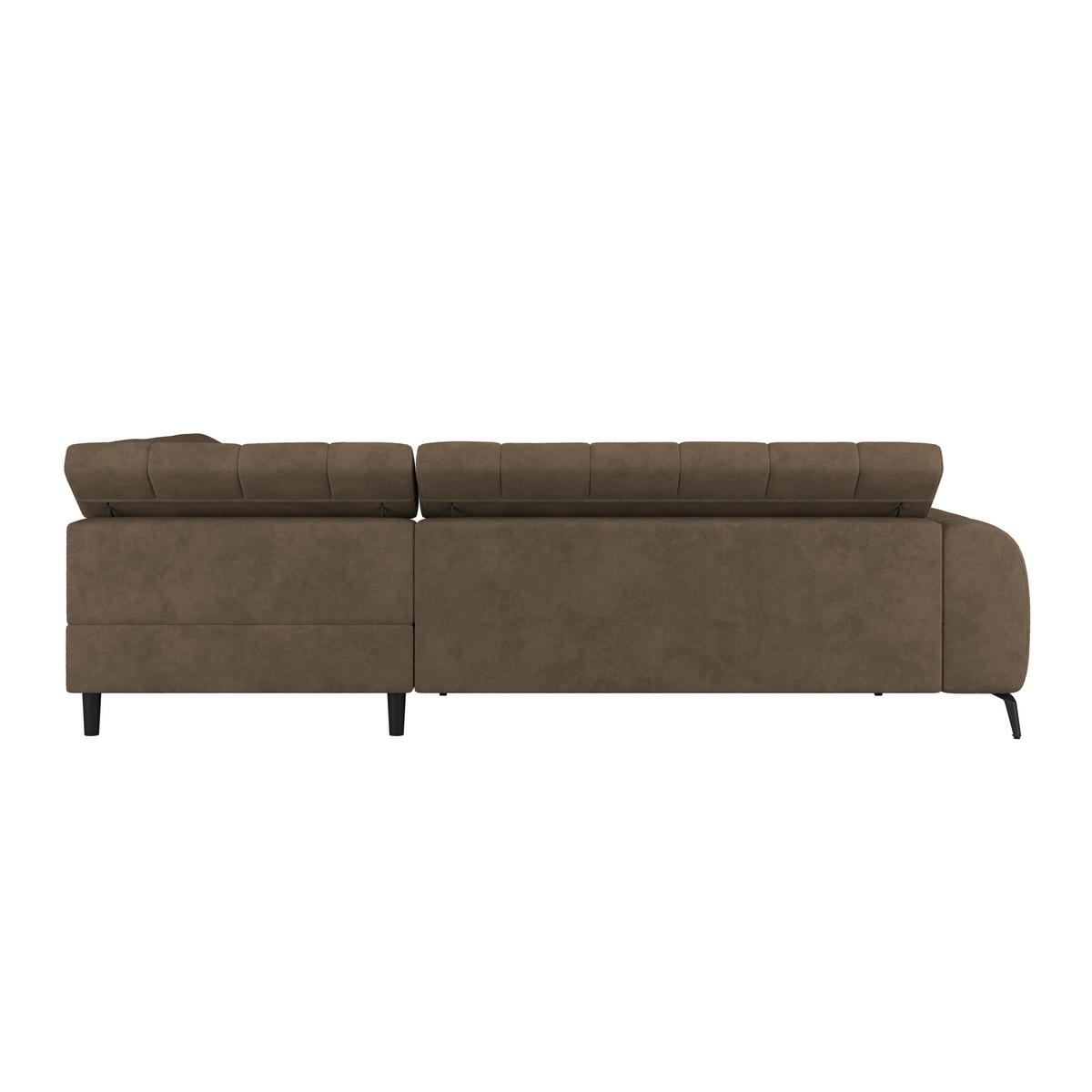 Ecksofa Volf rechts new braun, S: 261x203 cm - Schwarz/Braun, Trend, Kunststoff/Textil (261/203cm)