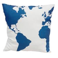 Díszpárna Földrész Minta - sötétkék/fehér, Basics, textil (40/40cm)