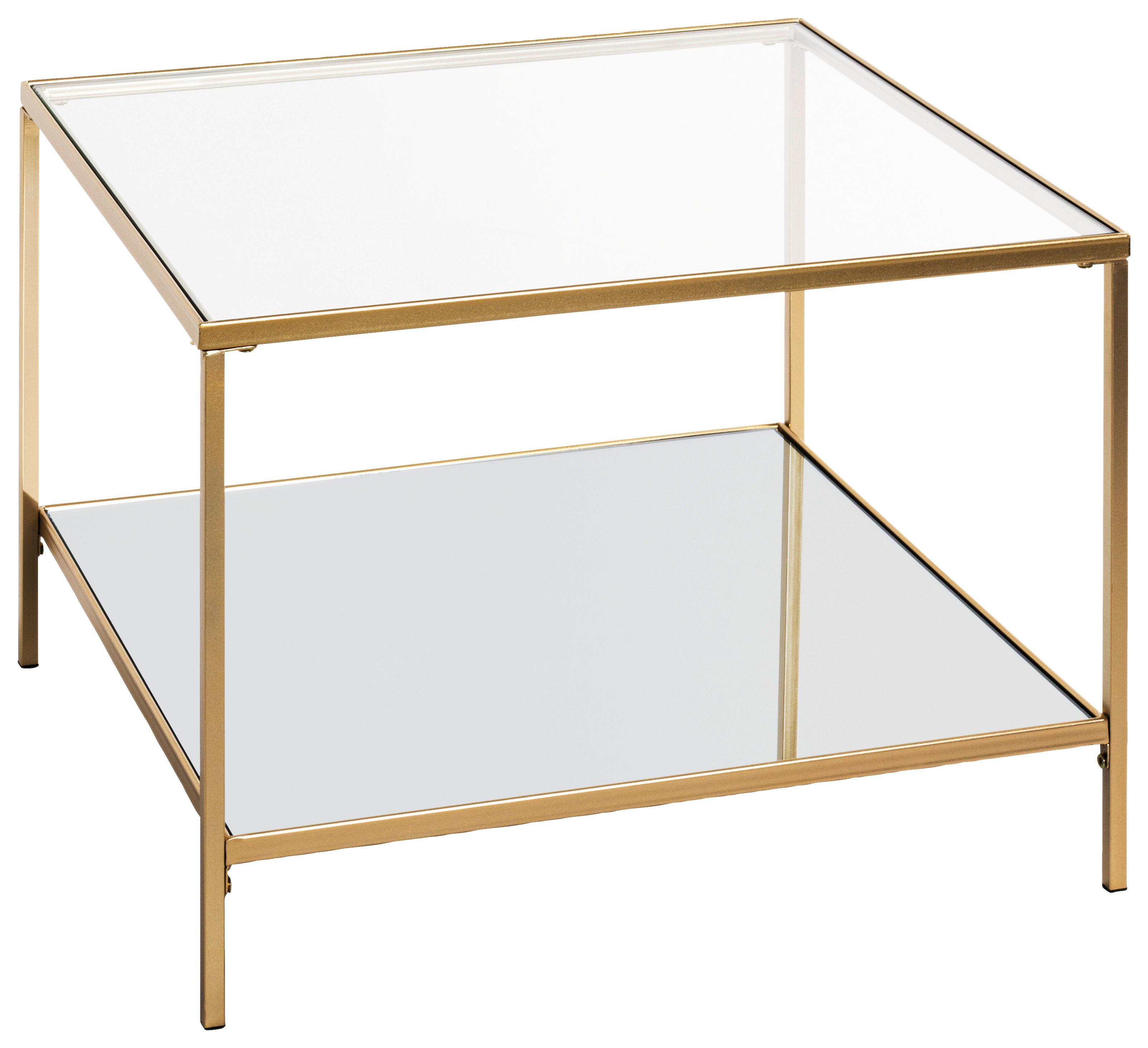 KONFERENČNÍ STOLEK PORTO 4 - čiré/barvy zlata, Moderní, kov/sklo (60/45/60cm)