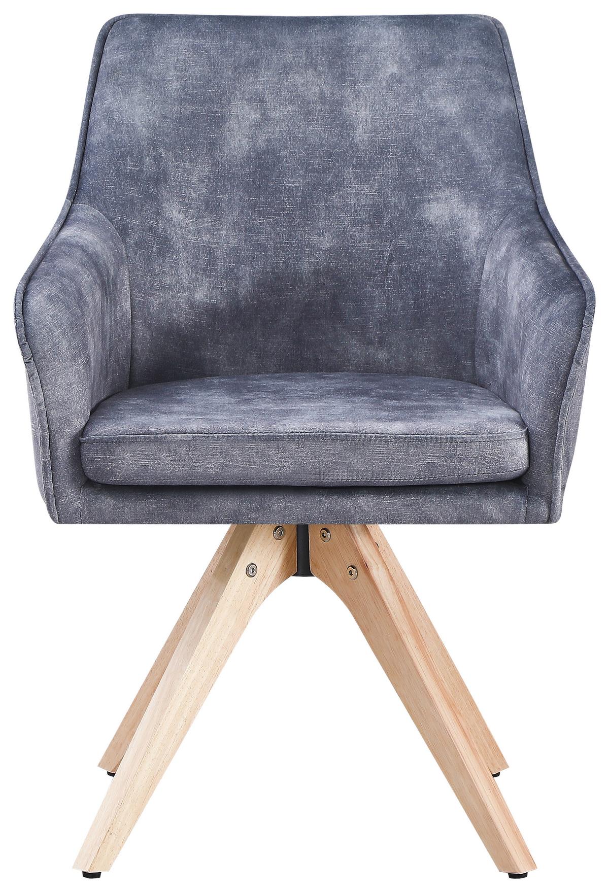 Vierfußstuhl Lisa Grau Echtholz Beine - Naturfarben/Grau, KONVENTIONELL, Holz/Textil (62/83/63cm)