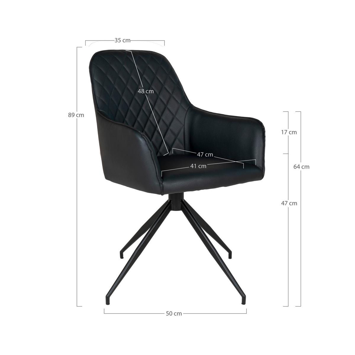Armlehnstuhl Harbo Schwarz B: 56 Cm - Schwarz, MODERN, Textil/Metall (56/89/62cm) - MID.YOU