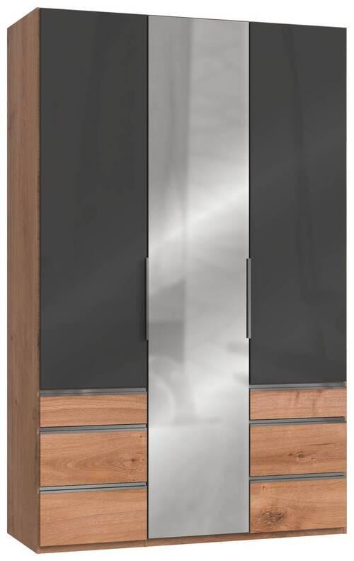 Drehtürenschrank 150cm Level, Grau/eiche Dekor - Eichefarben/Grau, MODERN, Glas/Holzwerkstoff (150/236/58cm) - MID.YOU