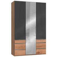 Drehtürenschrank 150cm Level, Grau/eiche Dekor - Eichefarben/Grau, MODERN, Glas/Holzwerkstoff (150/236/58cm) - MID.YOU