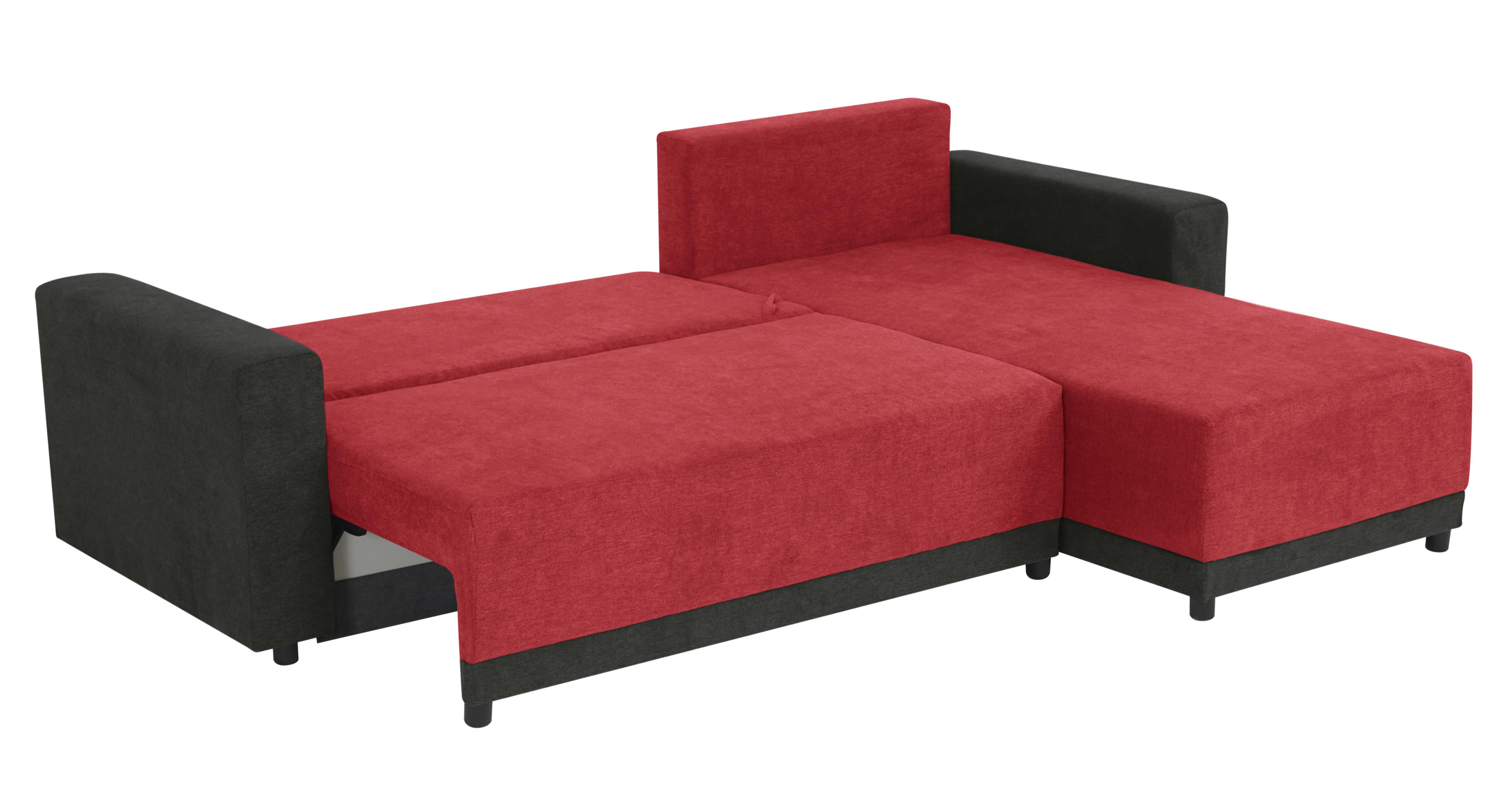 Ecksofa Time Anthrazit, Rot S: 178x248 Cm - Anthrazit/Rot, Design, Textil (178/248cm) - MID.YOU