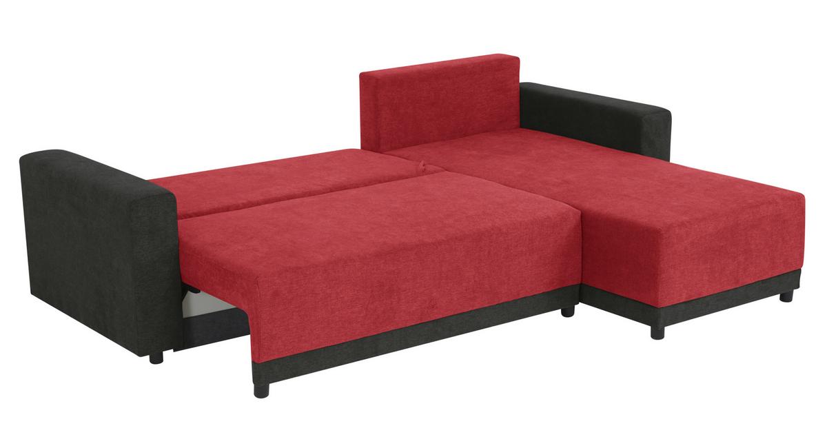 Ecksofa Time Anthrazit, Rot S: 178x248 Cm - Anthrazit/Rot, Design, Textil (178/248cm) - MID.YOU