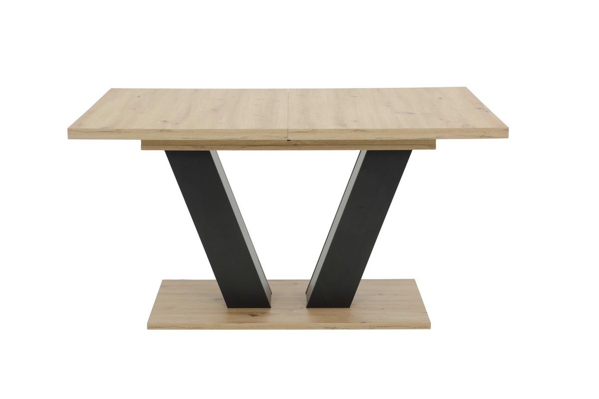 Esstisch Hamm T - Schwarz/Eiche Artisan, MODERN, Holzwerkstoff (140-180/76/90cm) - MID.YOU