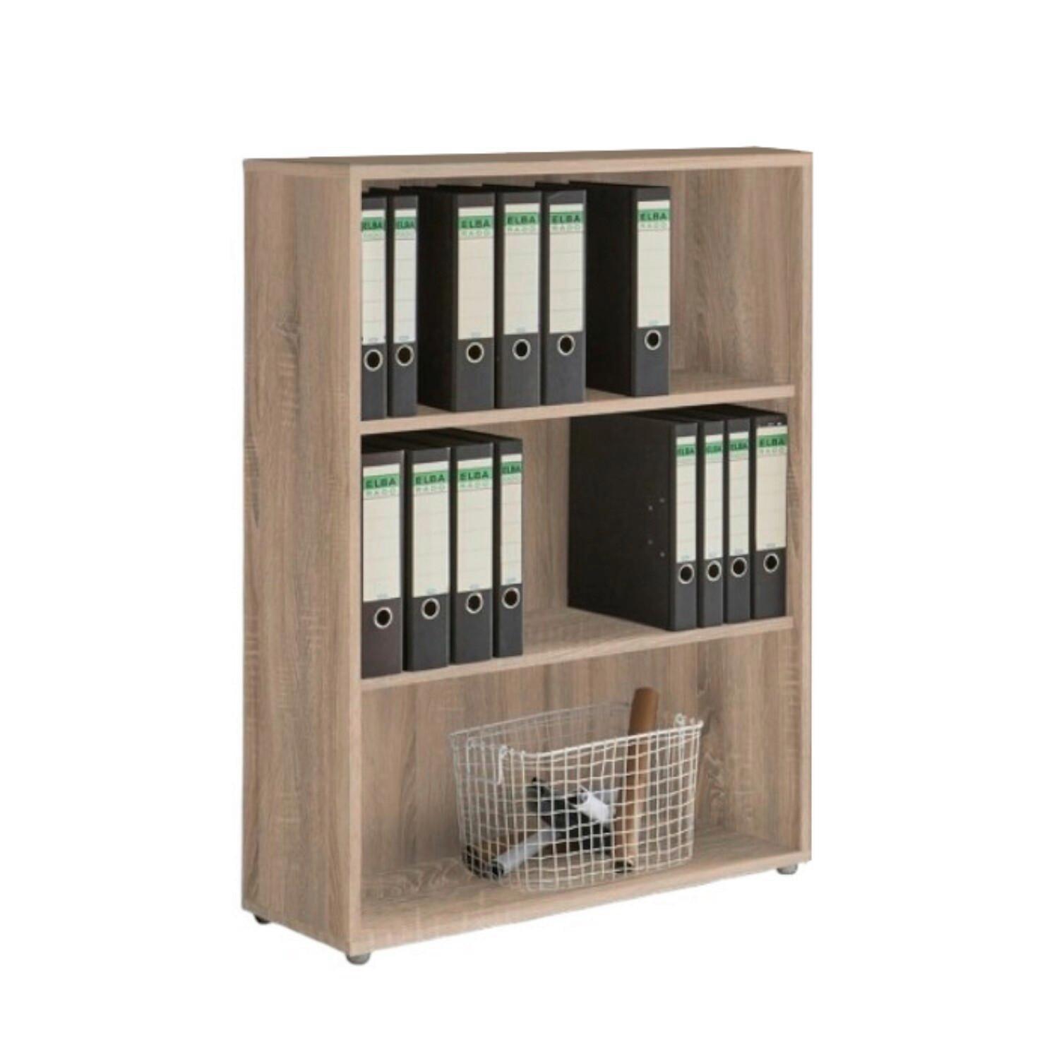 AKTENREGAL Sonoma Eiche Dekor B: 84,4cm - Silberfarben/Sonoma Eiche, MODERN, Holzwerkstoff (84,4/113,6/33cm) - MID.YOU