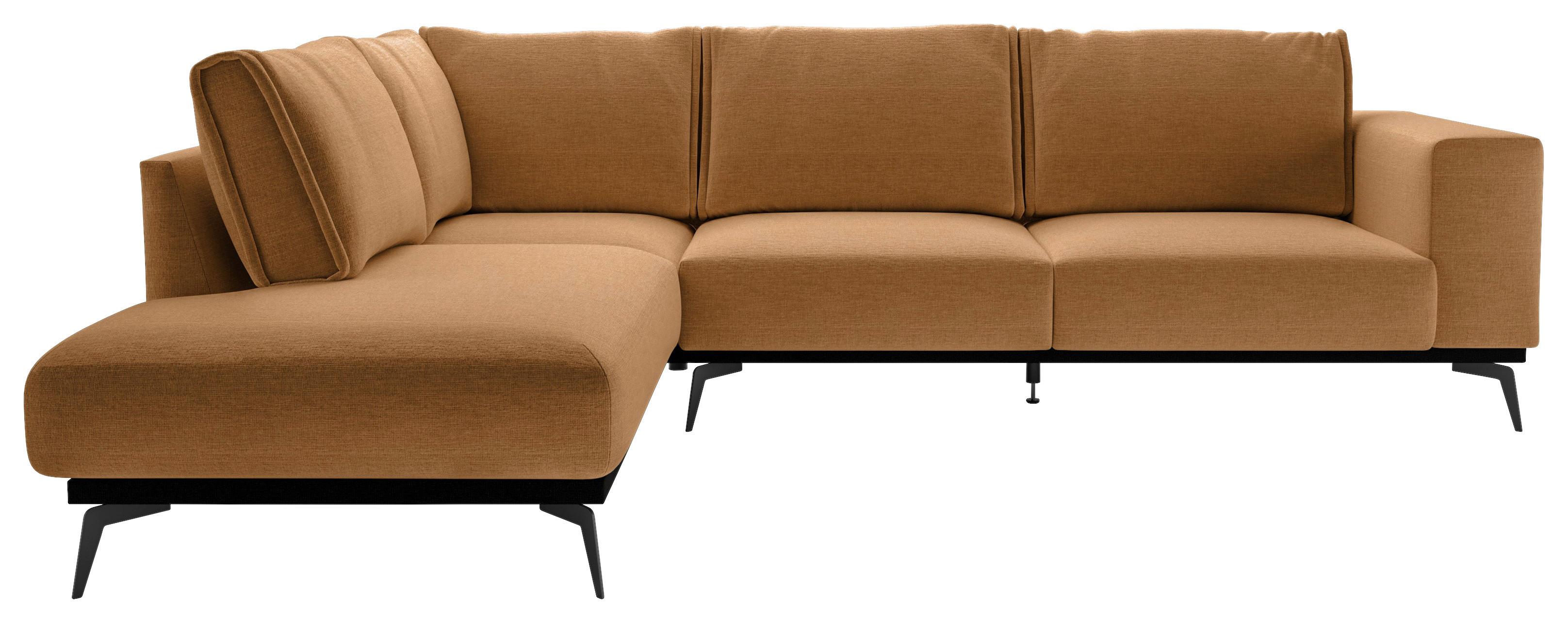Sedací souprava ISOLDE, levá, oranžová - oranžová/černá, Design, kov/dřevo (200/293cm) - MID.YOU