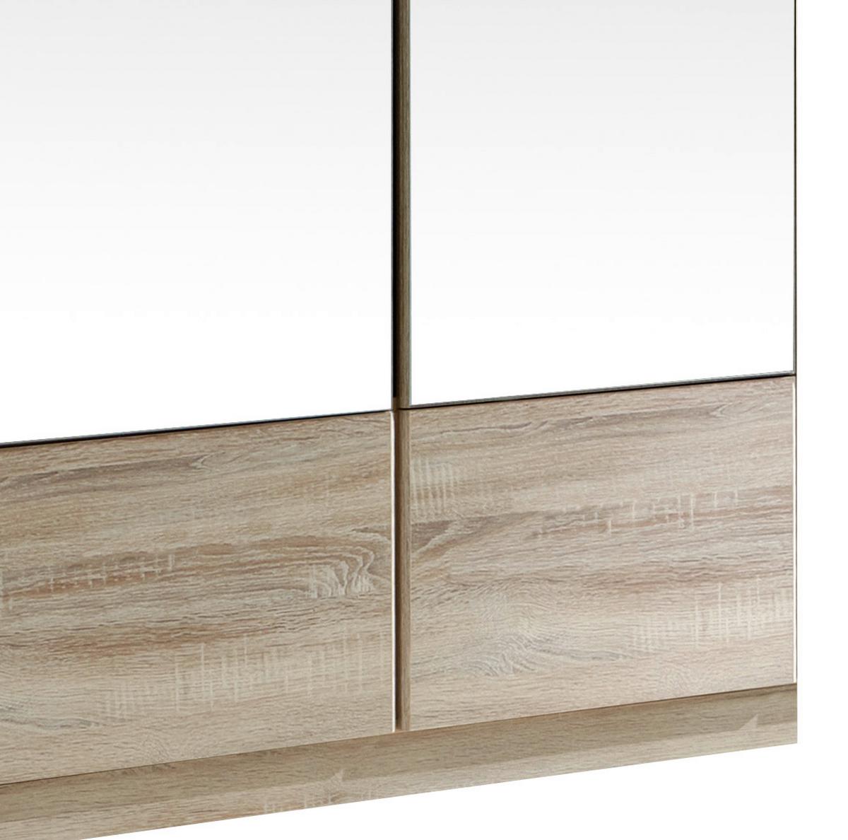 Drehtürenschrank Mit Spiegel 90cm Imago, Eiche Dekor - Eichefarben, KONVENTIONELL, Glas/Holzwerkstoff (90/199/58cm) - MID.YOU