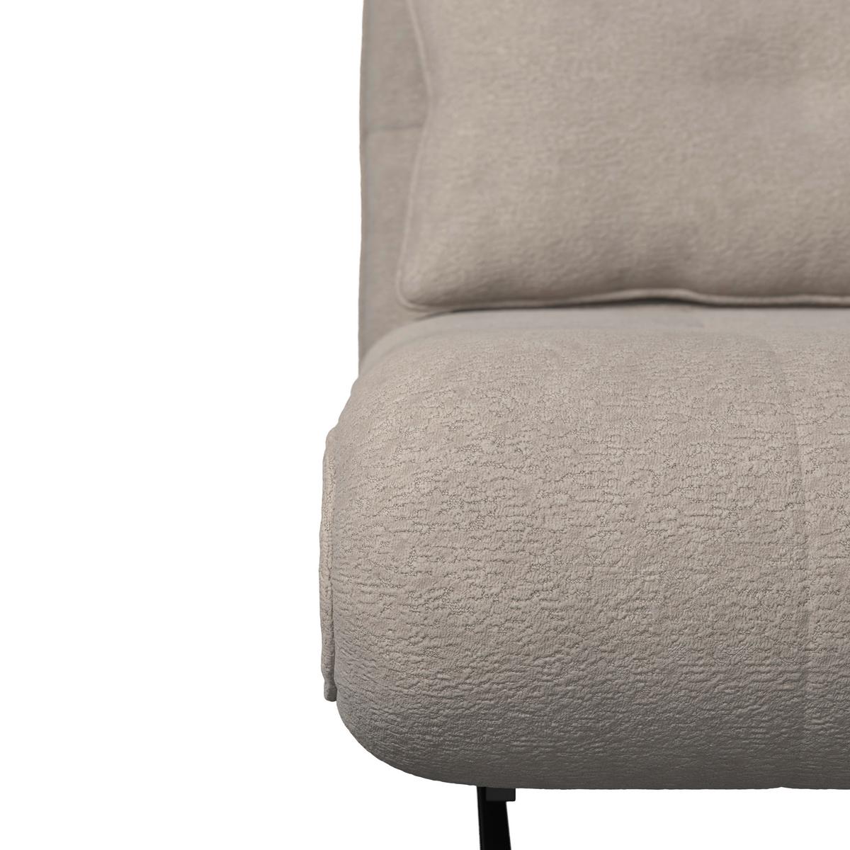 Rozkládací pohovka LUNA, béžové buklé, max.240 kg - černá/béžová, Moderní, kov/textil (142/62/40cm) - Bessagi Home