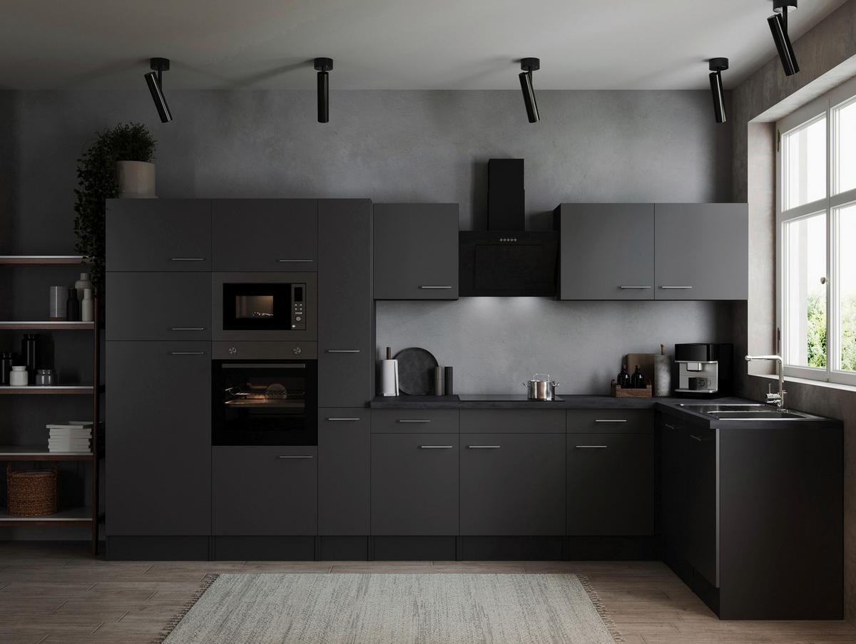 Eckküche Oliver Grau S: 370x172 Cm - Grau, Design, Holzwerkstoff (370/172cm) - Respekta