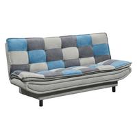 Schlafsofa Mit Bettkasten Patch, Mischgewebe - Blau/Schlammfarben, Basics, Holzwerkstoff/Textil (188/90/89cm) - MID.YOU