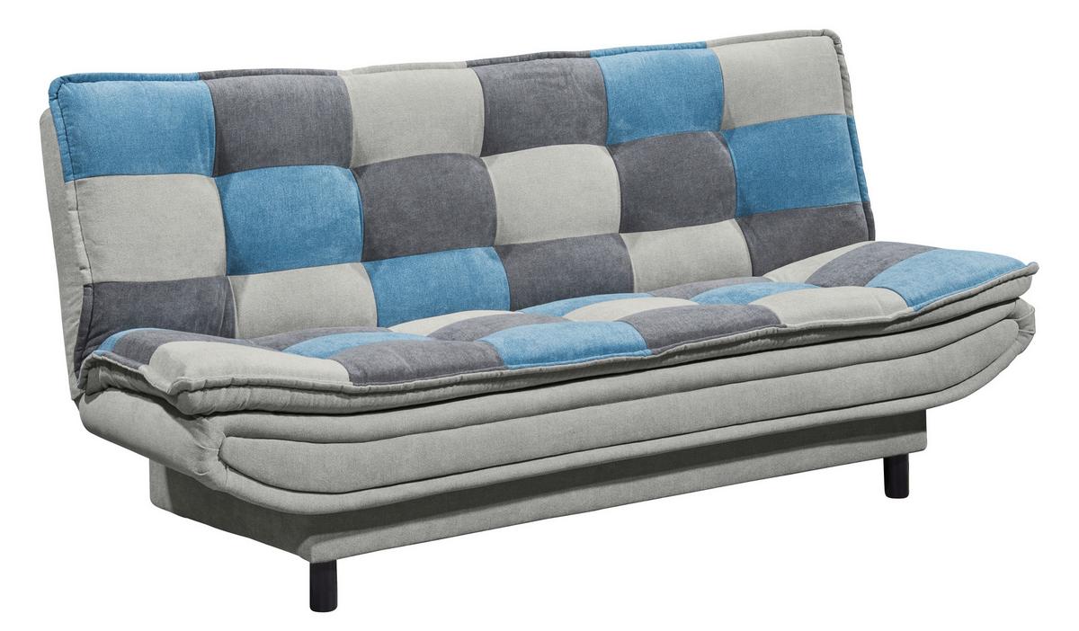 Schlafsofa Mit Bettkasten Patch, Mischgewebe - Blau/Schlammfarben, Basics, Holzwerkstoff/Textil (188/90/89cm) - MID.YOU