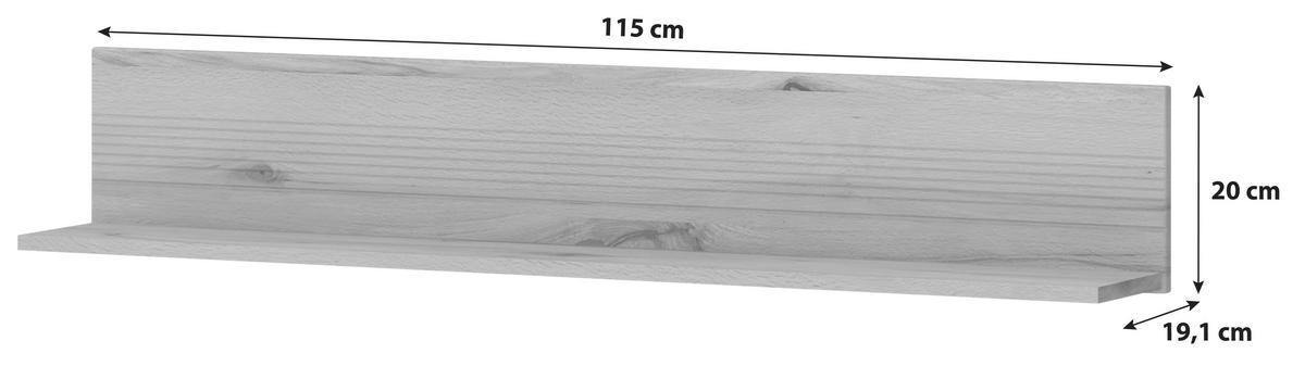Wandboard Alana B: 115 cm Crenata Deko - MODERN, Holzwerkstoff (115/20/19,1cm)