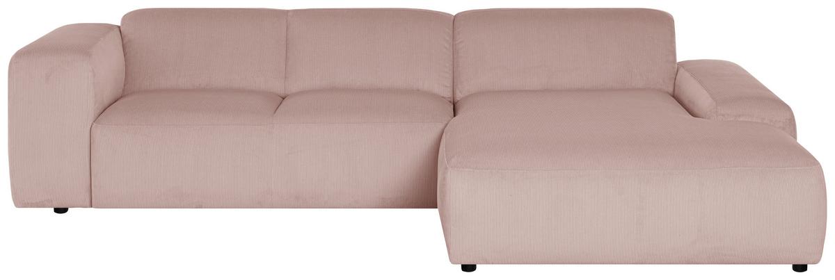 Ecksofa Hannah Rosa 304x200 cm - Schwarz/Rosa, Design, Textil (304/200cm) - MID.YOU