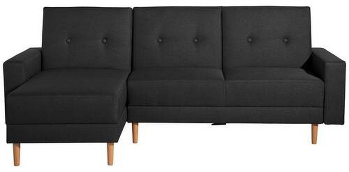 Eckschlafsofa Just Cool - Erlefarben/Schwarz, Design, Textil (230/93/152cm) - Max Winzer
