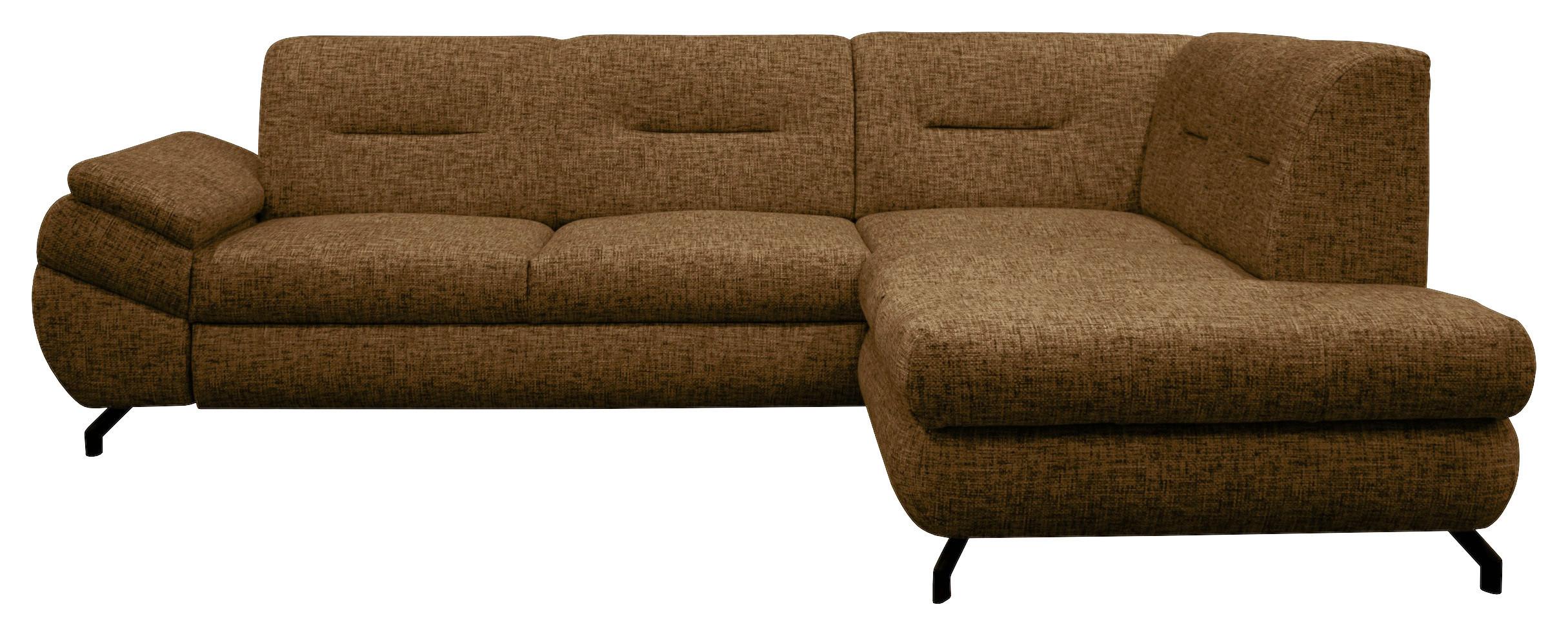 Ecksofa Imo Braun 274x201 cm - Schwarz/Braun, Design, Textil (274/201cm) - MID.YOU
