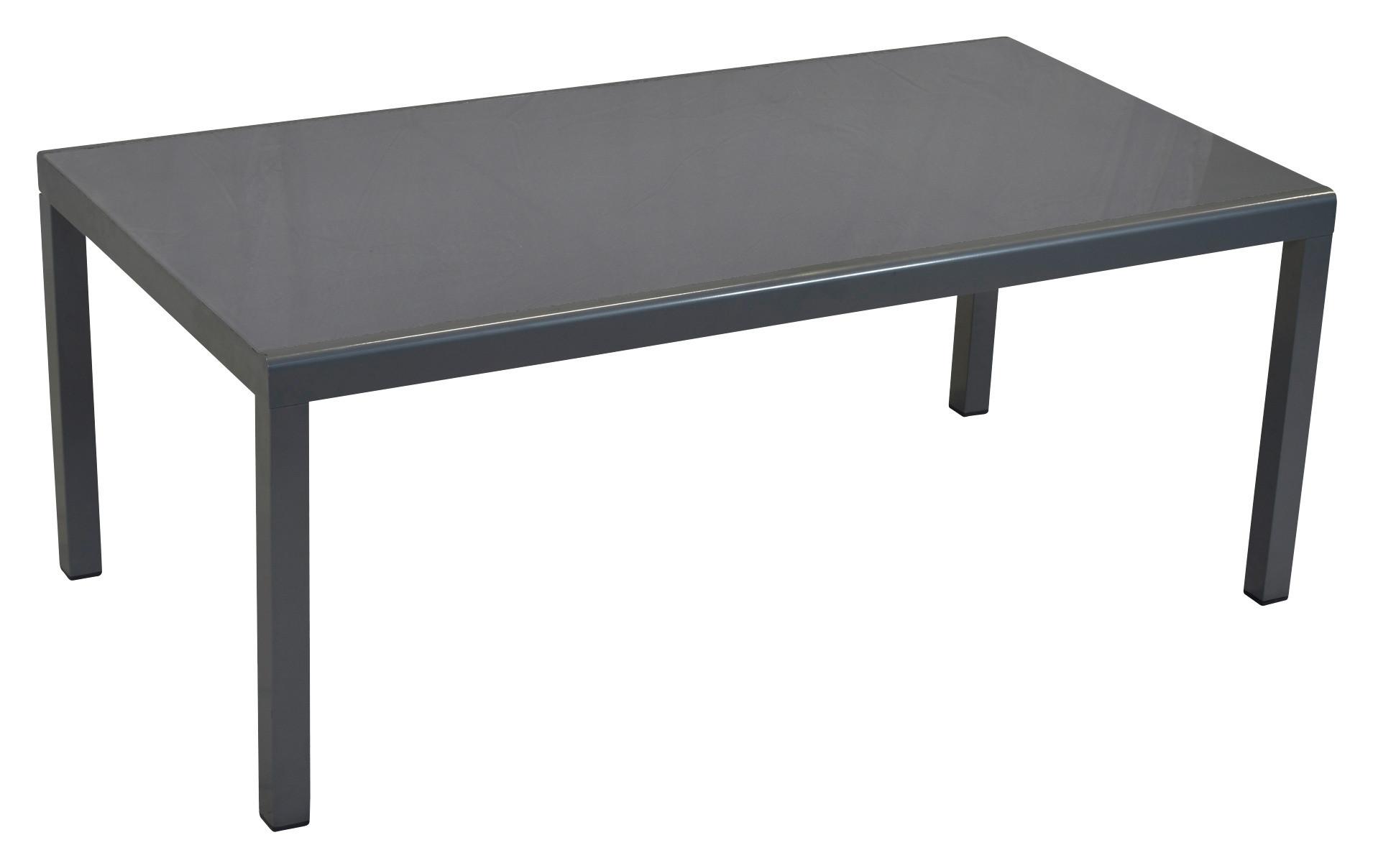 Gartentisch Tisch 190 X 100 cm - Graphitfarben, MODERN, Glas/Metall (190/100/75cm) - Gardenson