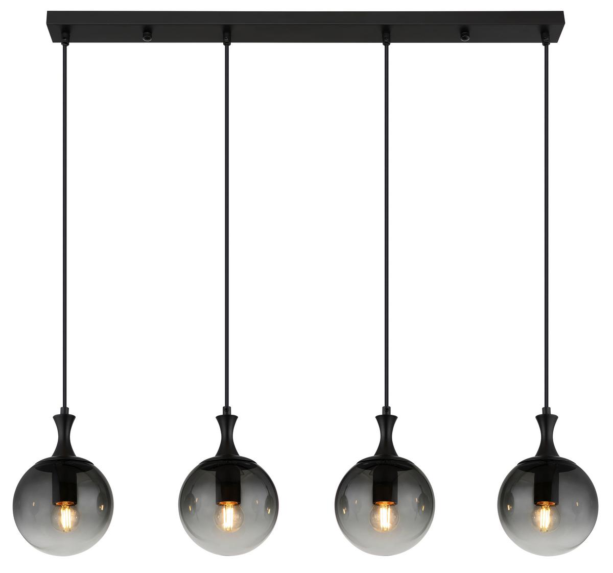 Függőlámpa 15885-4h - fekete, Design, műanyag/Üveg (90/15/130cm) - Globo