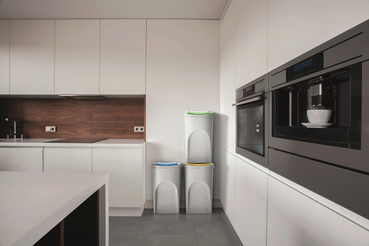 Szemetes Jennifer Kb. 35l - zsályazöld/pasztellkék, Konventionell, műanyag (39,2/29,3/62cm)