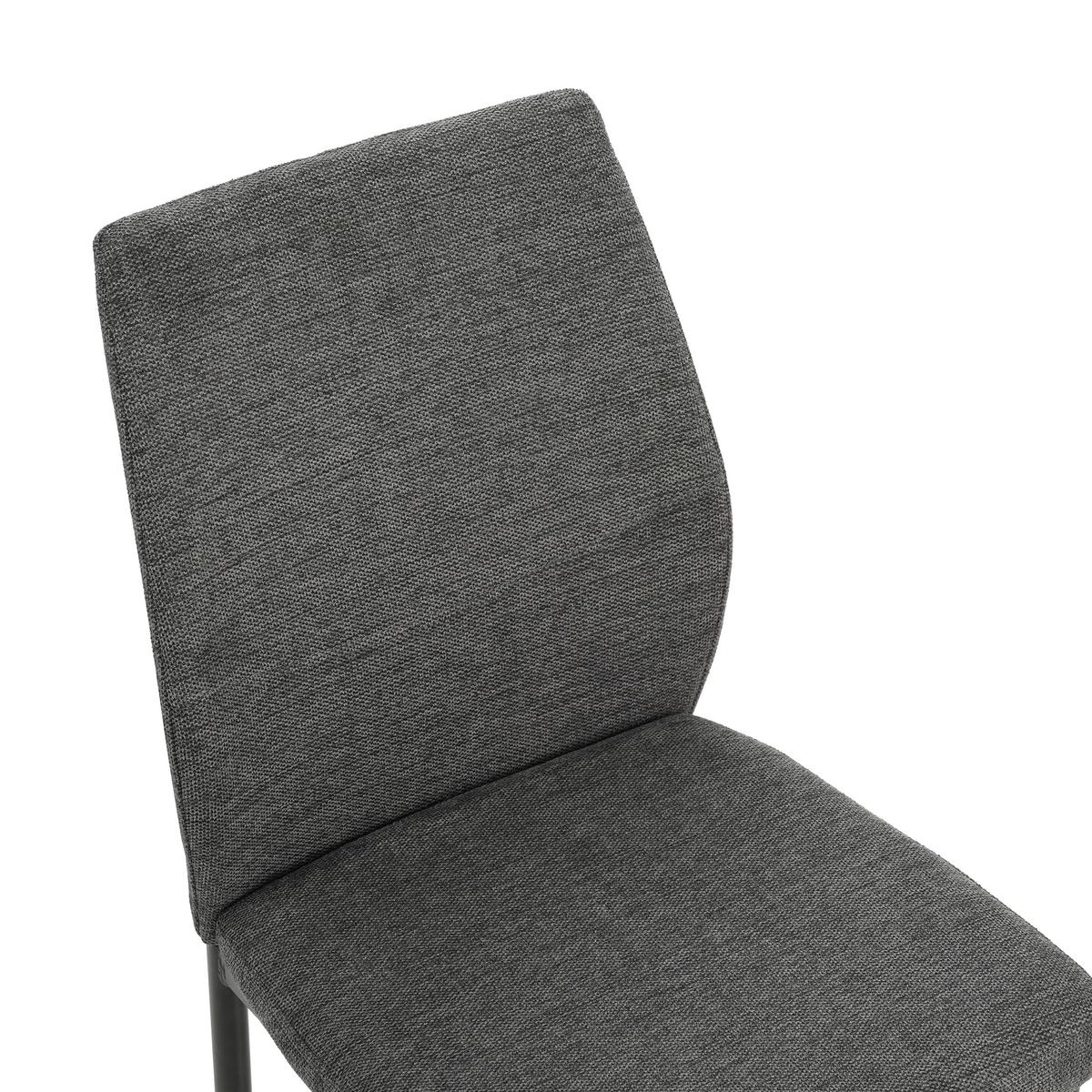 Stuhl Stella Anthrazit Gepolstert - Anthrazit/Schwarz, MODERN, Textil/Metall (44/90/56cm) - P & B