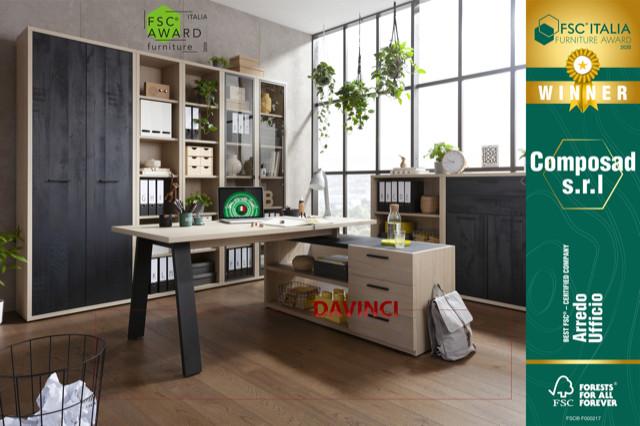 Psací Stůl V Černé/barvy Dubu - černá/barvy dubu, Moderní, kov/kompozitní dřevo (172/75/80cm) - Modern Living