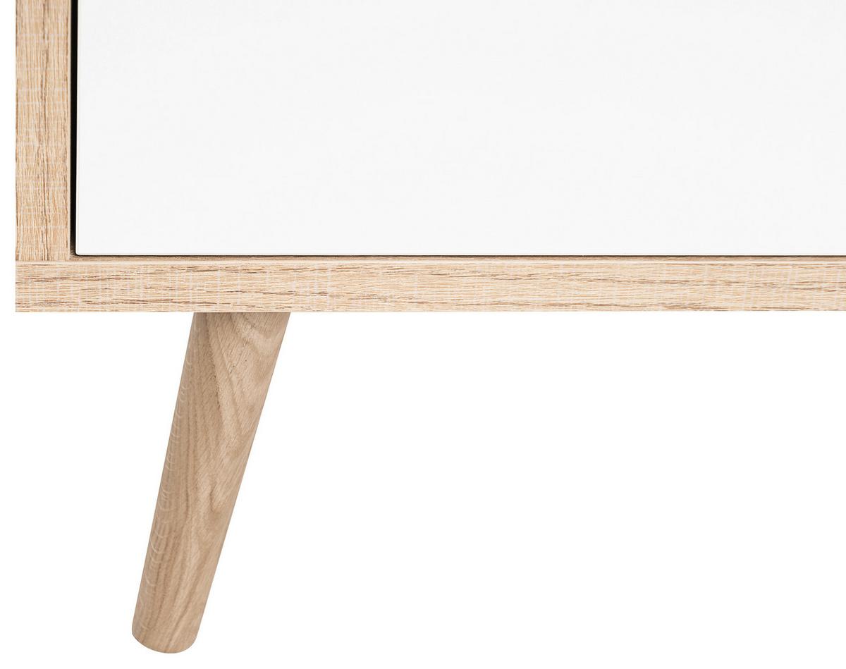 Kommode B 103cm Cuba 1-trend, Eiche Dekor/grau, Weiß, Petrol - Eichefarben/Petrol, Trend, Holzwerkstoff (103/87/40cm) - MID.YOU