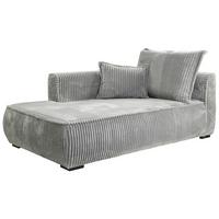 Recamiere Modena Links Hellgrau, B: 208 cm - Hellgrau/Schwarz, Design, Textil (207/75/121cm) - MID.YOU